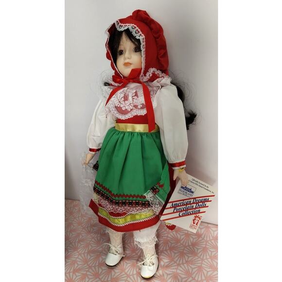 American Dreams Porcelain Dolls Collection Music Box O Sole Mio Vintage Italian - Picture 4 of 13